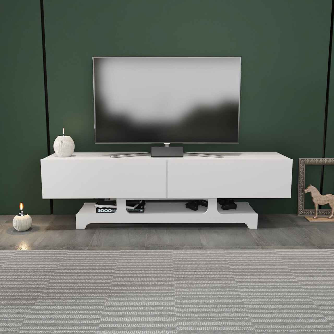 Comoda TV, Hanah Home, Tera, 160x46.8x35 cm, Alb - imagine 6